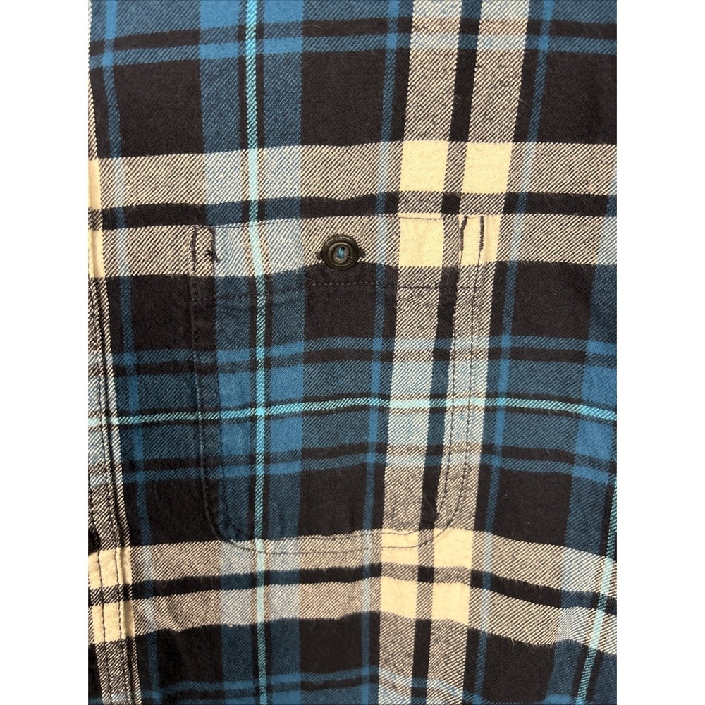 American Eagle Shirt Mens M Blue Plaid Flannel Button Up Prep Fit Lumberjack - Picture 3 of 7
